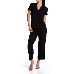 Natori Feathers Essentials Pajama Set -  Black  S76029